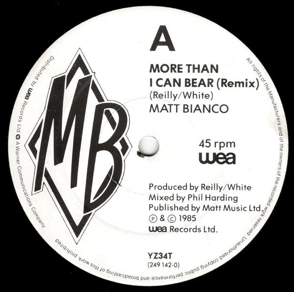 Matt Bianco - More Than I Can Bear (Remix) - 1985