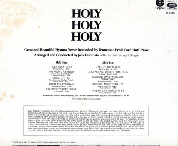 Tennessee Ernie Ford - Holy, Holy, Holy Vinyl Record