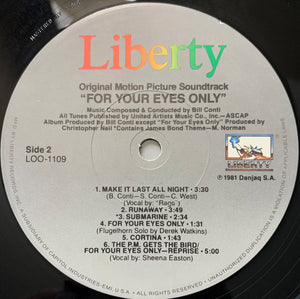 Bill Conti - For Your Eyes Only (Original Motion Picture Soundtrack) - 1981