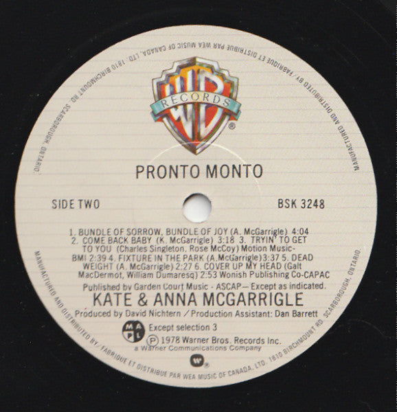 Kate & Anna McGarrigle - Pronto Monto