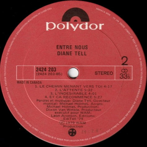 Diane Tell - Entre Nous - 1979