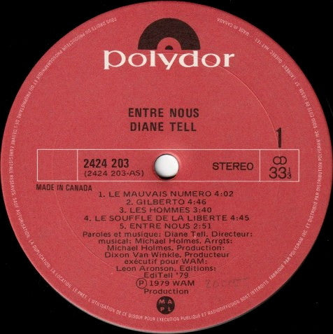 Diane Tell - Entre Nous - 1979