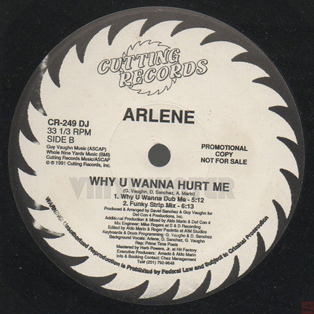 Arlene - Why U Wanna Hurt Me Vinyl Record