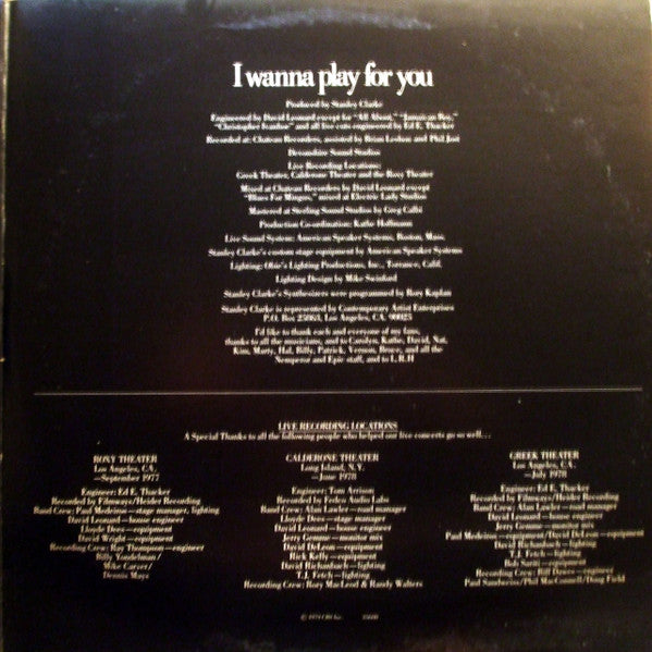 Stanley Clarke - I Wanna Play For You - 1979