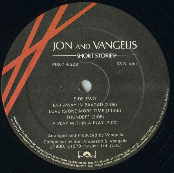 Jon & Vangelis - Short Stories - 1981