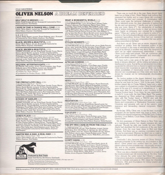 Oliver Nelson - A Dream Deferred - 1976