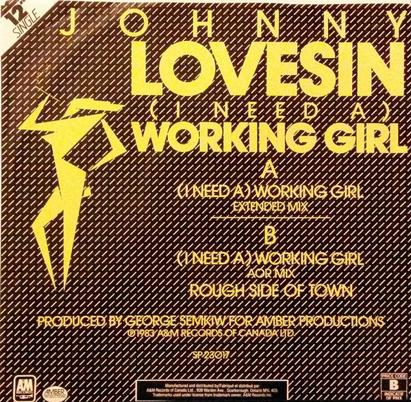 Johnny Lovesin - (I Need A) Working Girl - 1983