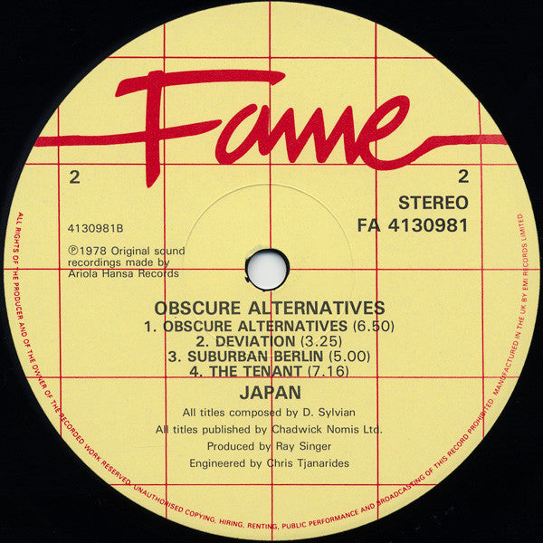 Japan - Obscure Alternatives - 1984