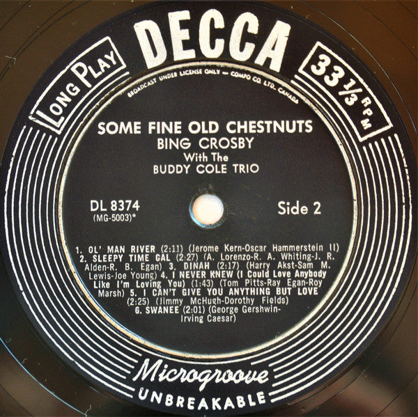 Bing Crosby With Buddy Cole Trio, The - Some Fine Old Chestnuts - 1957