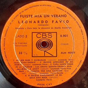 Leonardo Favio - Fuiste Mia Un Verano Vinyl Record