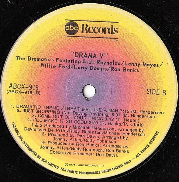 Dramatics, The Featuring Ron Banks - Larry Demps - Willie Ford - Lenny Mayes - LJ Reynolds - Drama V - 1975