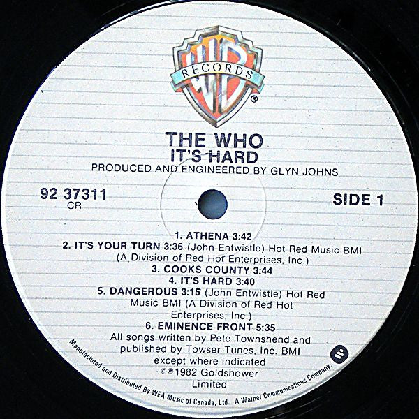 Who, The - It's Hard - 1982