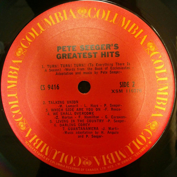 Pete Seeger - Pete Seeger's Greatest Hits Vinyl Record