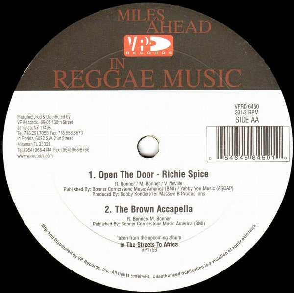 Richie Spice - Brown Skin / Open The Door - 2006