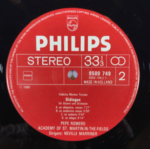 Federico Moreno Torroba – Romeros, The, Pepe Romero, Academy Of St. Martin-in-the-Fields, The, Sir Neville Marriner - Concierto Ibérico / Diálogos - 1980