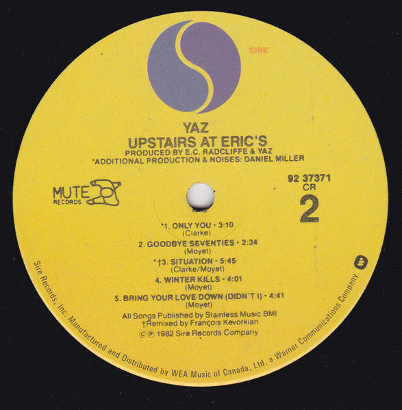 Yazoo - Upstairs At Eric's - 1982