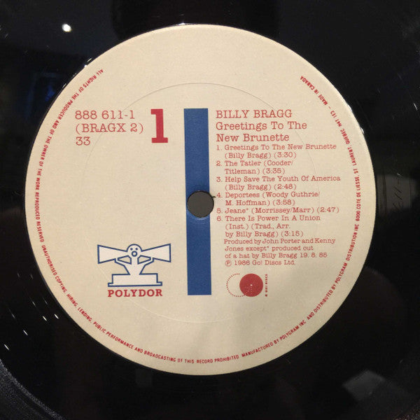 Billy Bragg - Greetings To The New Brunette - 1986