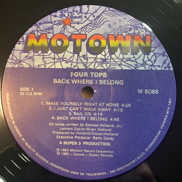 Four Tops - Back Where I Belong - 1983