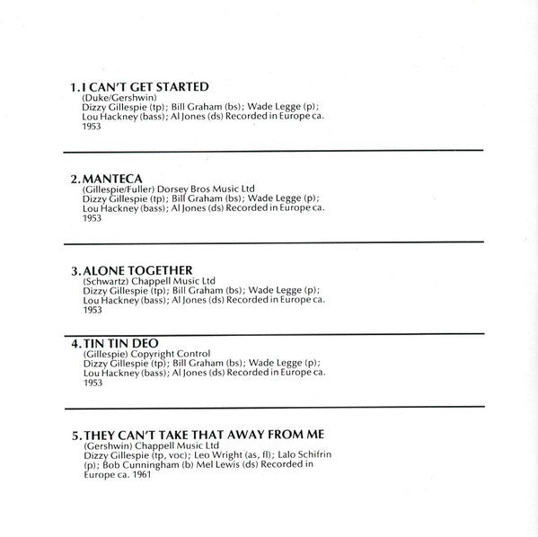 Dizzy Gillespie - Lady Be Good (CD) - 1989