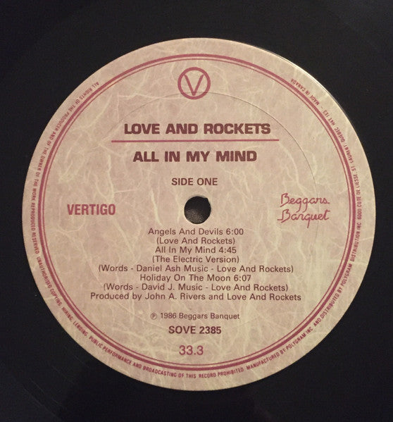 Love And Rockets - All In My Mind - 1987