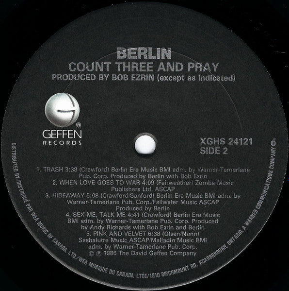 Berlin - Count Three & Pray - 1986