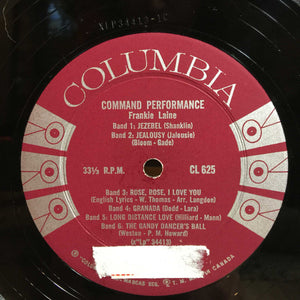 Frankie Laine - Command Performance Vinyl Record