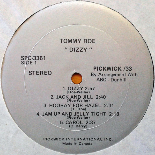 Tommy Roe - Dizzy Vinyl Record