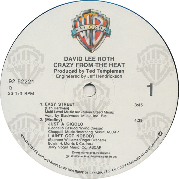 David Lee Roth - Crazy From The Heat - 1985