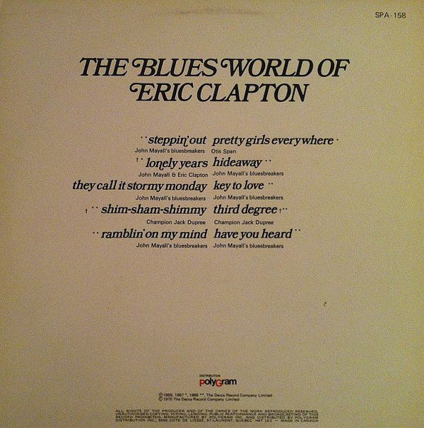 Various - The Blues World Of Eric Clapton - 1975