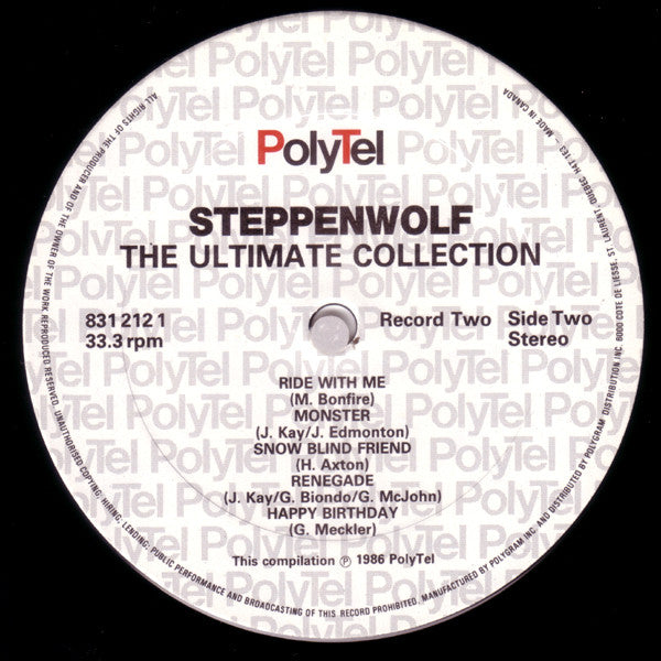 Steppenwolf - The Ultimate Collection - 1986