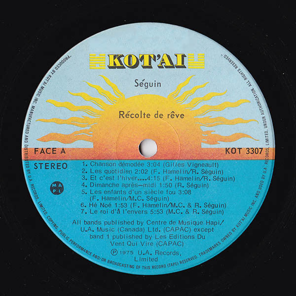 Séguin - Récolte De Rêves - 1975