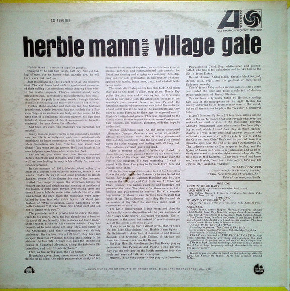 Herbie Mann - Herbie Mann At The Village Gate -