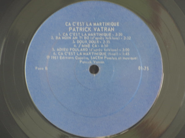 Patrick Vatran - Ca C'est La Martinique - 1981