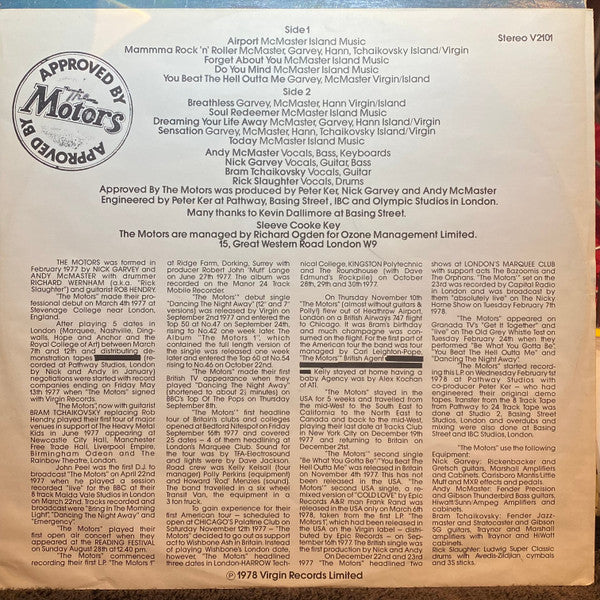 Motors, The - Approved By The Motors - 1978