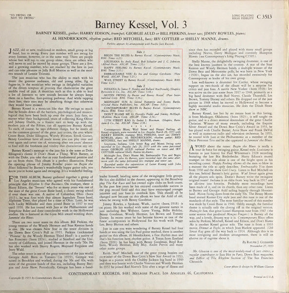 Barney Kessel - Vol. 3, To Swing Or Not To Swing - 1956