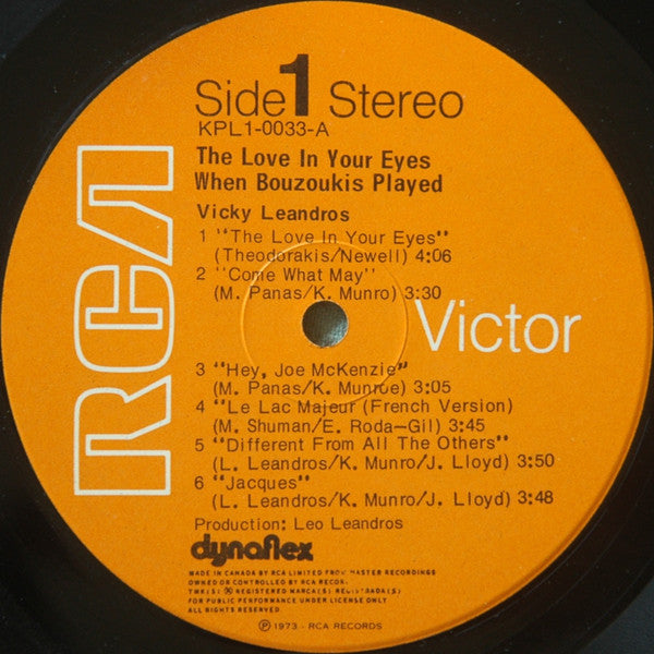 Vicky Leandros - The Love In Your Eyes / When Bouzoukis Played - 1974