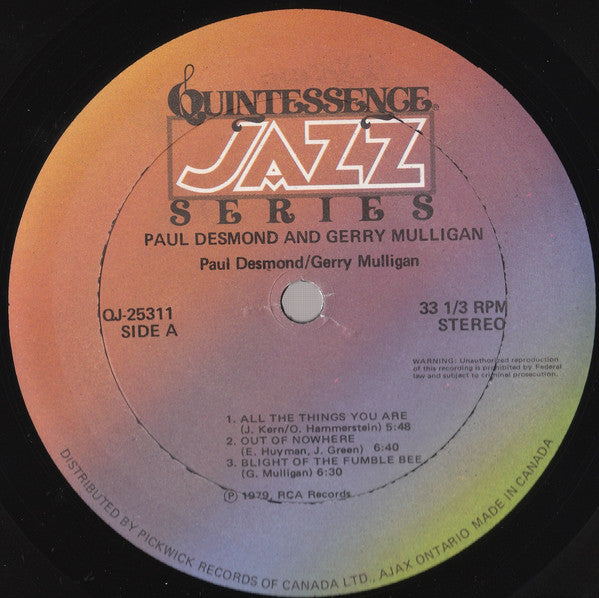 Paul Desmond - Paul Desmond & Gerry Mulligan