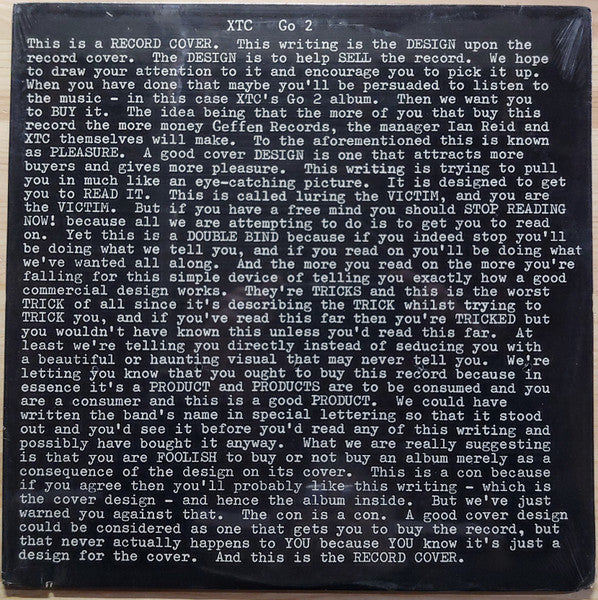 XTC - Go 2 Vinyl Record