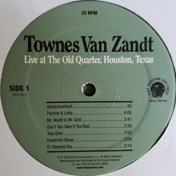 Townes Van Zandt - Live At The Old Quarter, Houston, Texas - 2016