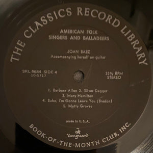 Various - American Folk Singers And Balladeers - 1964