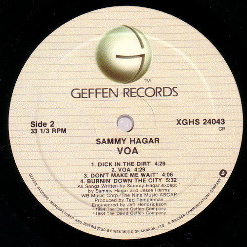 Sammy Hagar - VOA - 1984