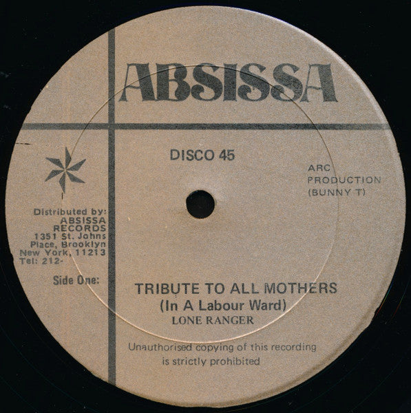 Lone Ranger - Tribute To All Mothers (In A Labour Ward) Vinyl Record