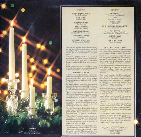 Various - Carols & Candlelight : Great Songs Of Christmas Vinyl Record