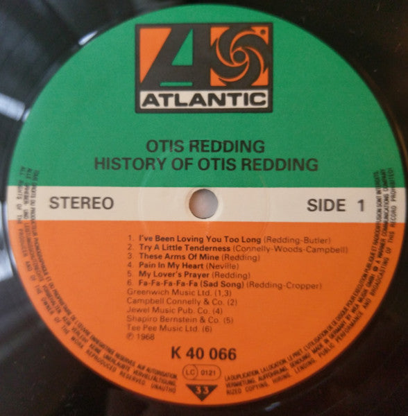 Otis Redding - History Of Otis Redding Vinyl Record