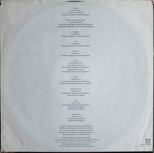 Pet Shop Boys - Actually - 1987