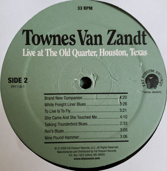 Townes Van Zandt - Live At The Old Quarter, Houston, Texas - 2016