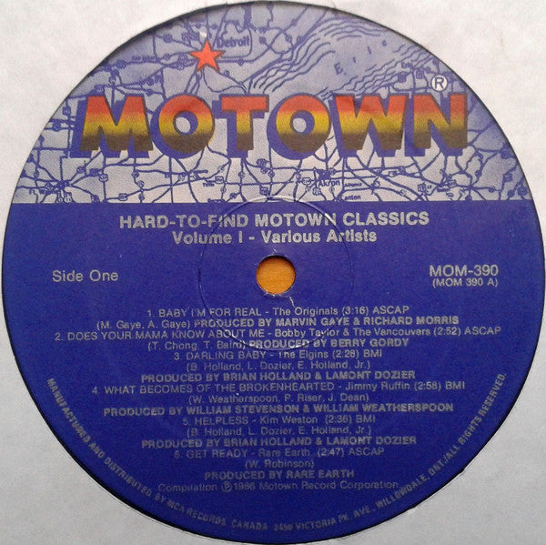 Various - Hard-To-Find Motown Classics Volume One