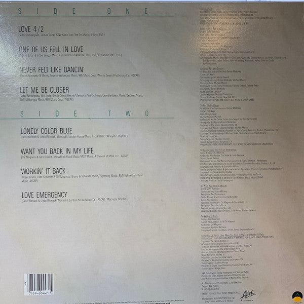 Teddy Pendergrass - Workin' It Back - 1985