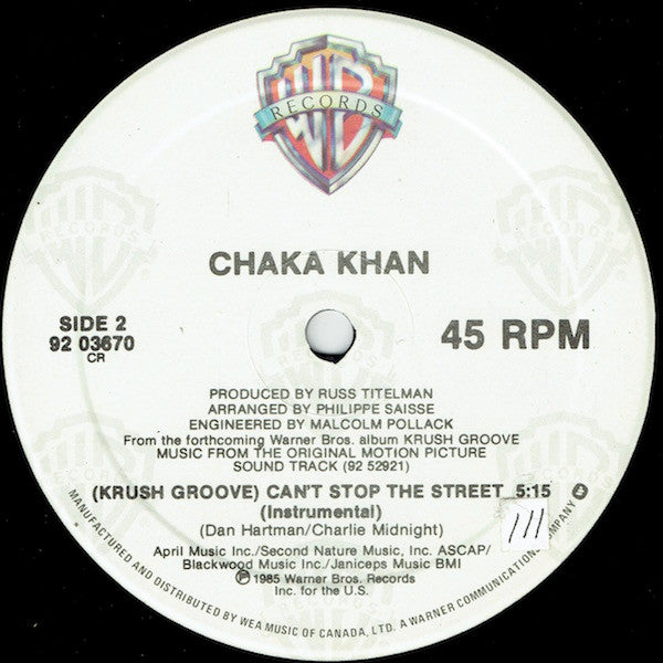 Chaka Khan - (Krush Groove) Can't Stop The Street - 1985