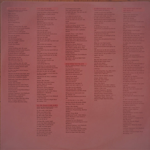 Carly Simon - Coming Around Again - 1987